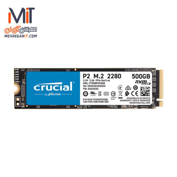 اس اس دی کروشیال 500 گیگابایت مدل Crucial P2 NVMe PCIe M.2 2280