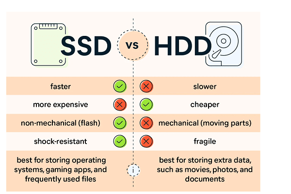 تفاوت ssd با hdd